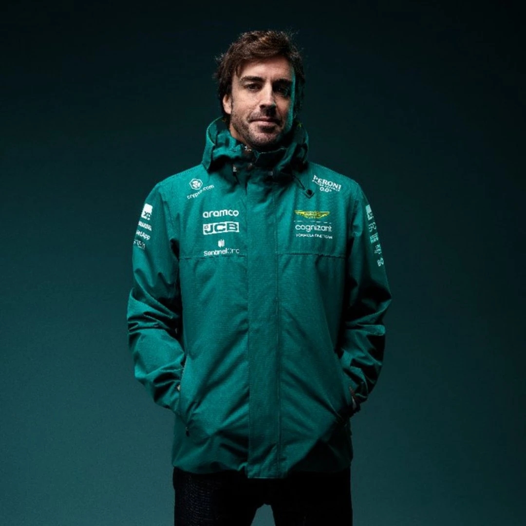 2023 أستون مارتن F1 سترة ألونسو جيرسي موحدة معطف فضفاض الفورمولا 1 بدلة سباق للرجال والنساء قميص كرة القدم موتو جاك إلى
