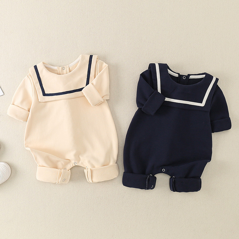 الربيع الوليد الرضع طفل الفتيان الفتيات رومبير Playsuit وزرة قميص قطني بكم طويل طفل بذلة الوليد الملابس